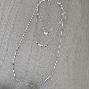 Premier Designs Silver and Gold Multi-Layer Necklace